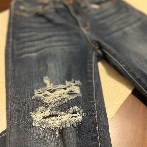 Judy Blue Jeans 1/25 Skinny Fit Mid Rise Distress Raw Hem Denim ClassicCore - Picture 3 of 8